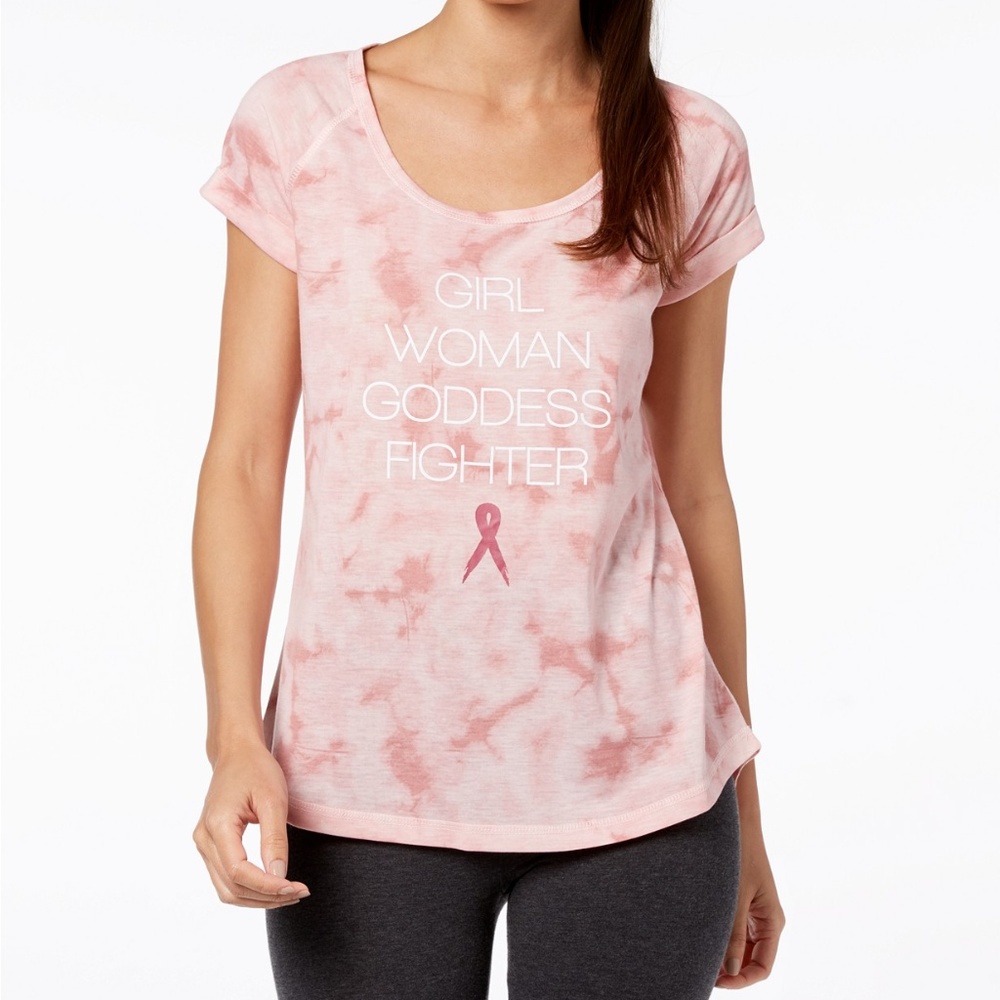 Ideology Womens Parfait Pink Breast Cancer T-Shirt